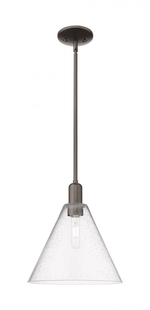 Berkshire Glass - 1 Light - 12 inch - Oil Rubbed Bronze - Stem hung - Mini Pendant