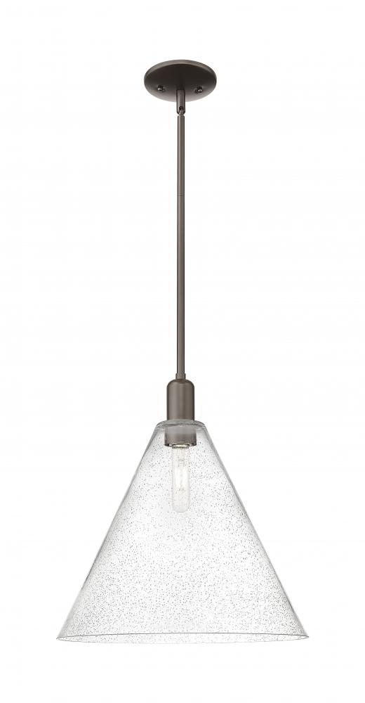 Berkshire Glass - 1 Light - 16 inch - Oil Rubbed Bronze - Stem hung - Mini Pendant