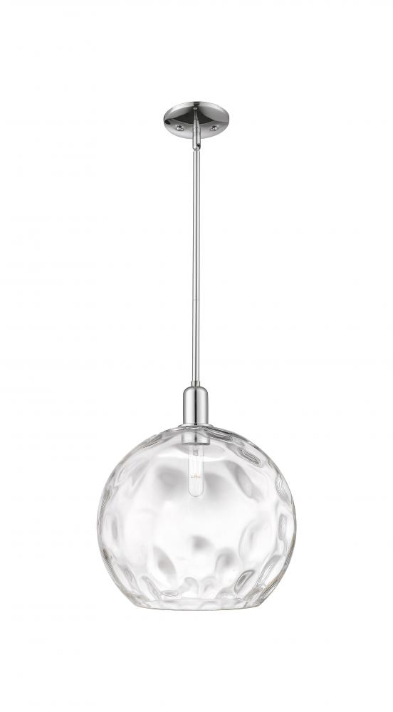 Athens Water Glass - 1 Light - 13 inch - Polished Chrome - Stem hung - Mini Pendant