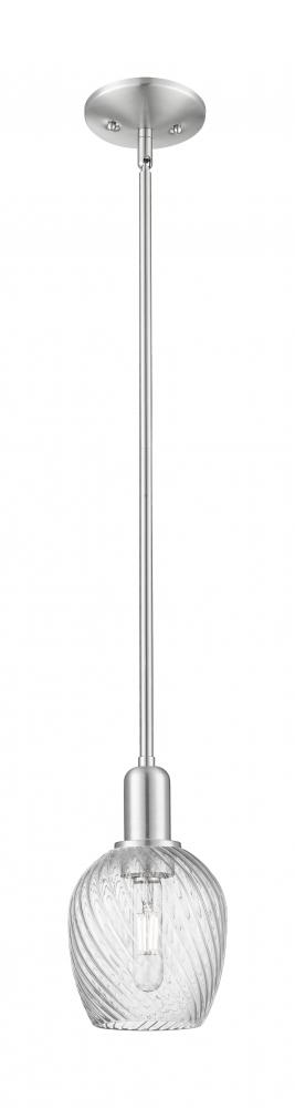 Salina - 1 Light - 6 inch - Brushed Satin Nickel - Stem hung - Mini Pendant