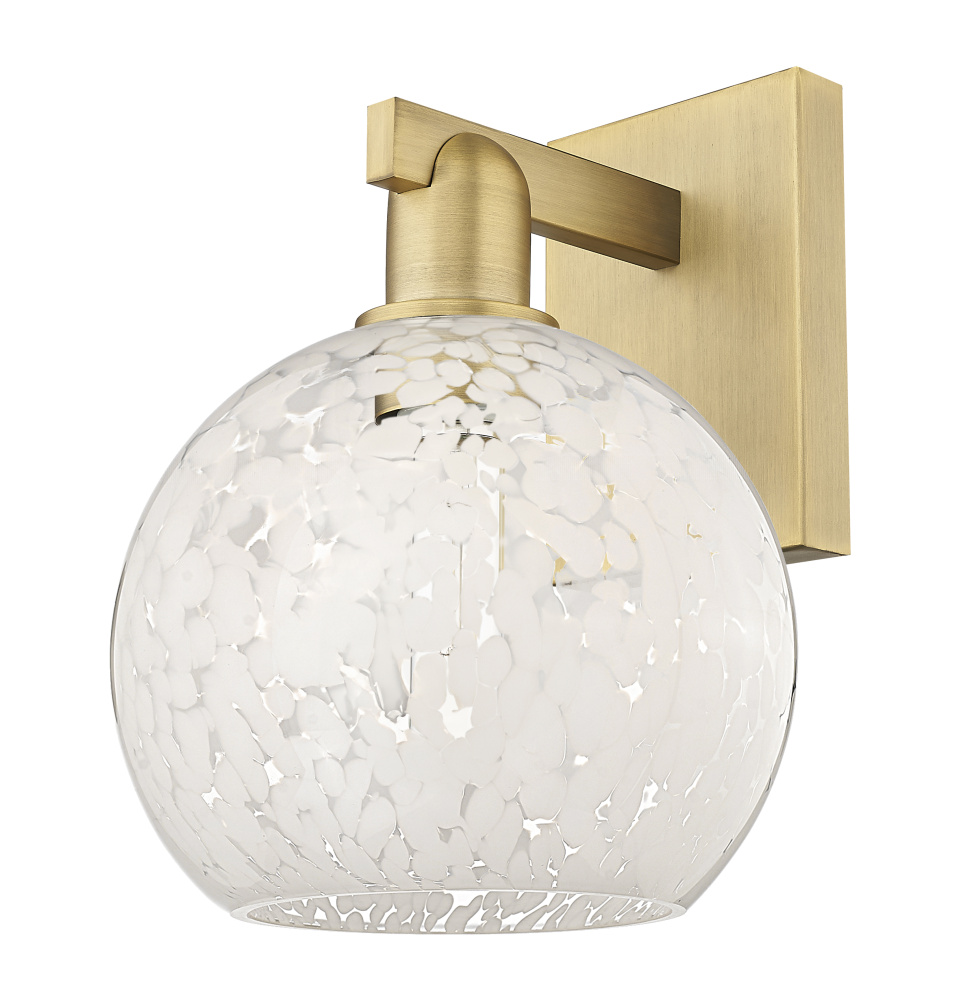 White Mouchette - 1 Light - 8 inch - Brushed Brass - Sconce
