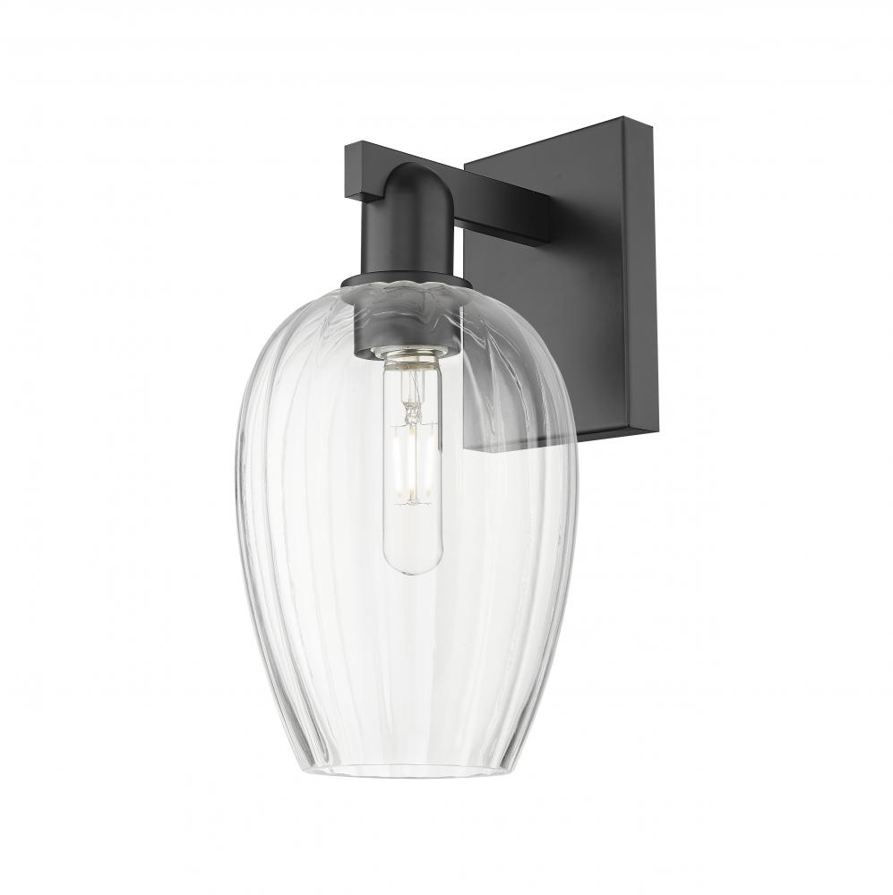 Preston Flute - 1 Light - 6 inch - Matte Black - Sconce