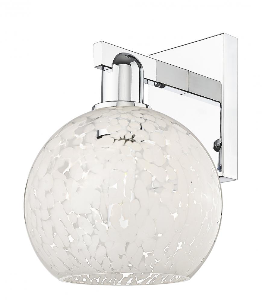 White Mouchette - 1 Light - 8 inch - Polished Chrome - Sconce