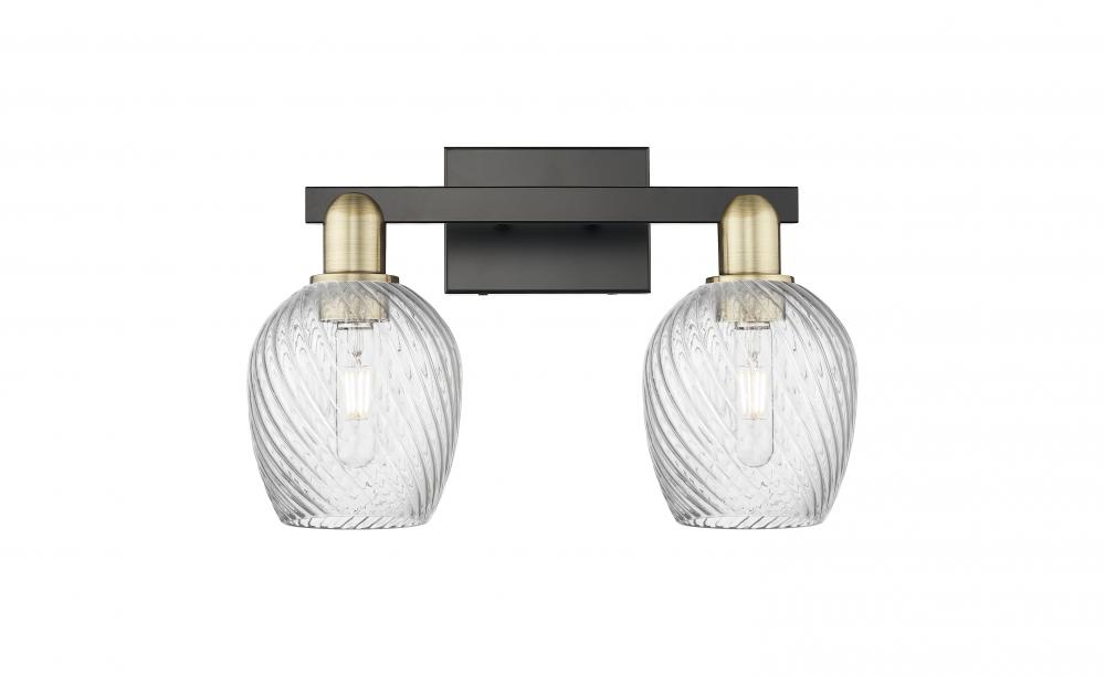 Salina - 2 Light - 17 inch - Black Antique Brass - Bath Vanity Light