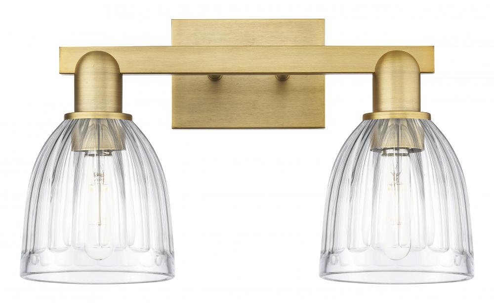 Brookfield - 2 Light - 17 inch - Brushed Brass - Bath Vanity Light