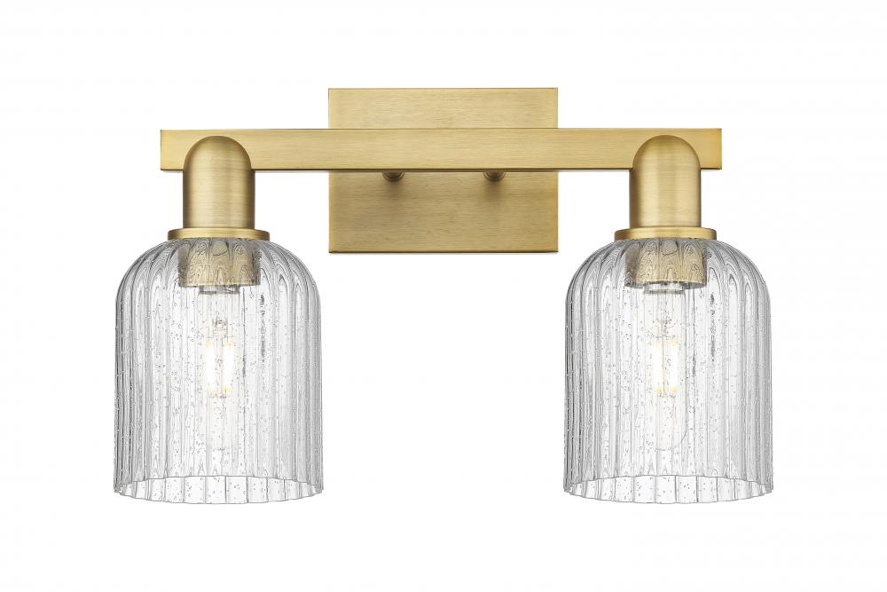 Bridal Veil - 2 Light - 16 inch - Brushed Brass - Bath Vanity Light