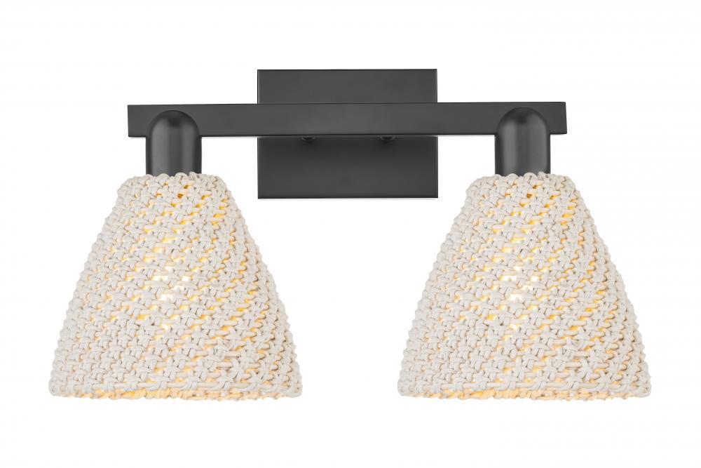 Bristol Natural - 2 Light - 16 inch - Matte Black - Bath Vanity Light