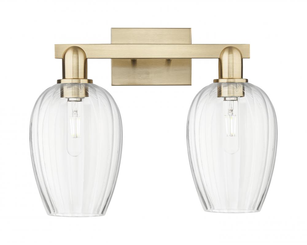 Preston Flute - 2 Light - 16 inch - Champagne Bronze - Bath Vanity Light