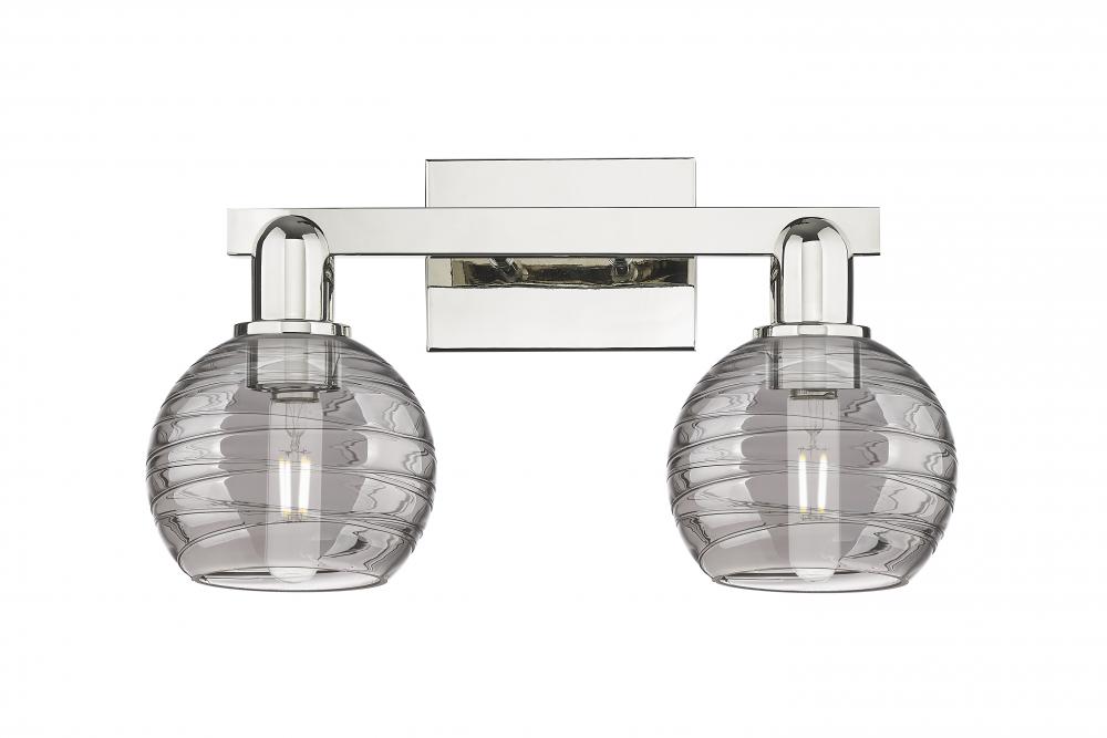 Athens Deco Swirl - 2 Light - 16 inch - Polished Nickel - Bath Vanity Light
