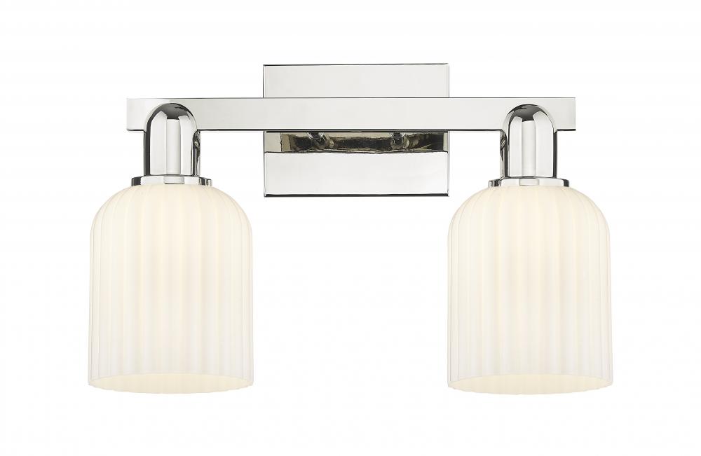 Bridal Veil - 2 Light - 16 inch - Polished Nickel - Bath Vanity Light