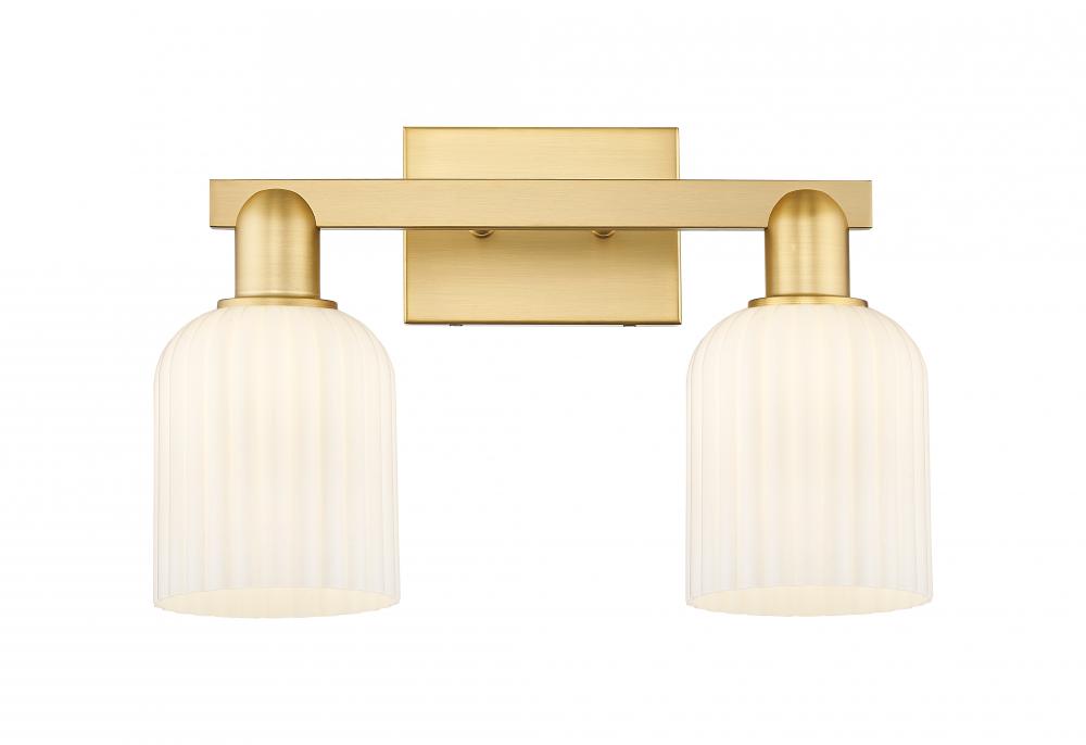 Bridal Veil - 2 Light - 16 inch - Satin Gold - Bath Vanity Light
