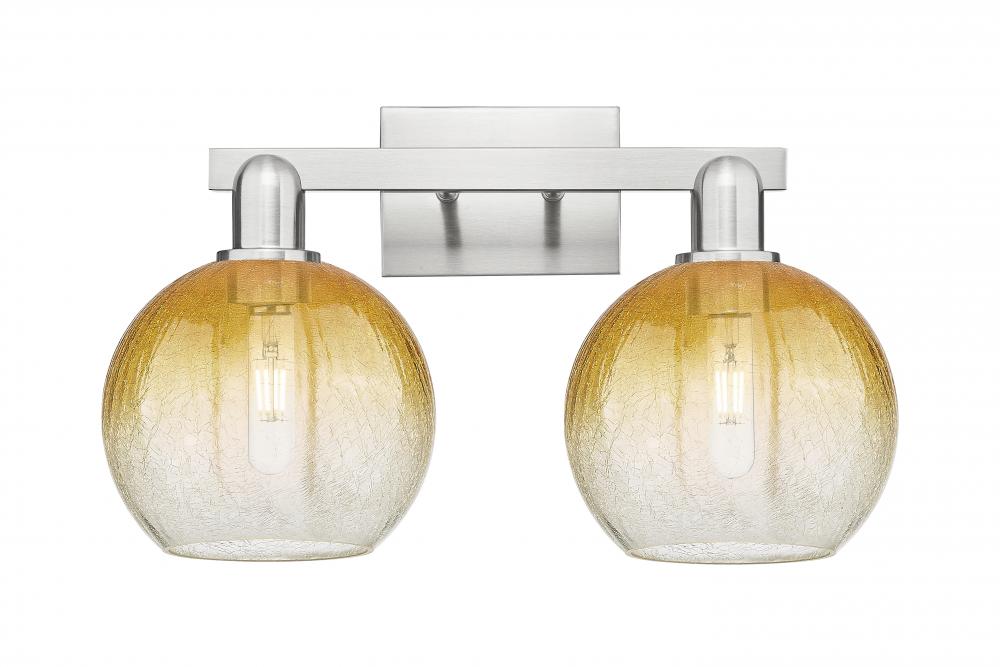 Brookhaven Globe - 2 Light - 16 inch - Brushed Satin Nickel - Bath Vanity Light