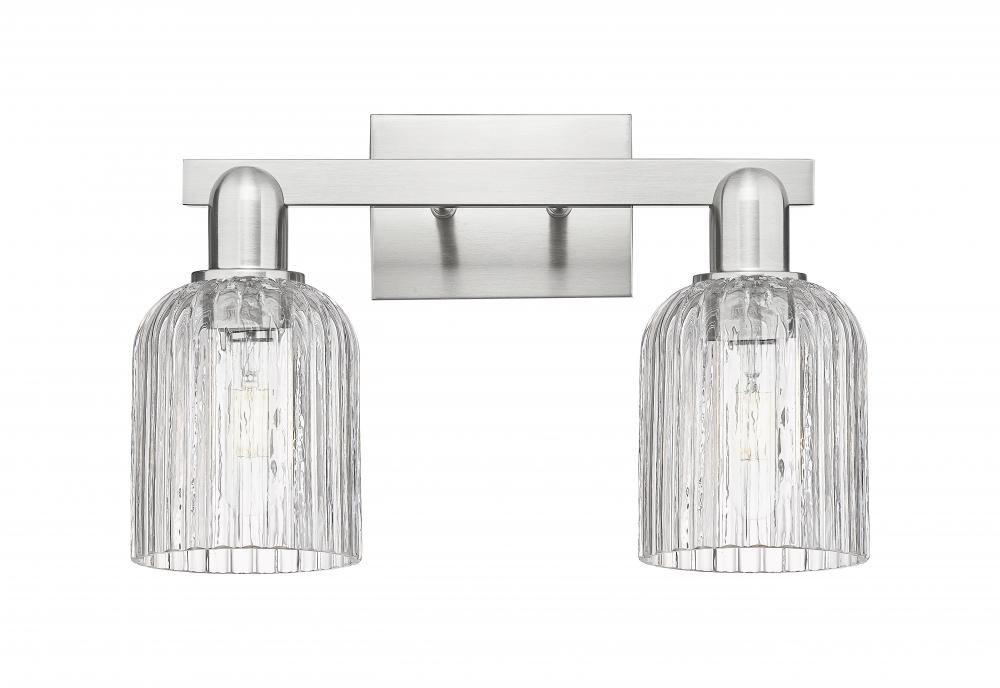 Bridal Veil - 2 Light - 16 inch - Brushed Satin Nickel - Bath Vanity Light