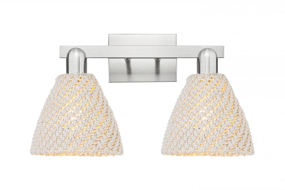 Bristol Natural - 2 Light - 16 inch - Brushed Satin Nickel - Bath Vanity Light