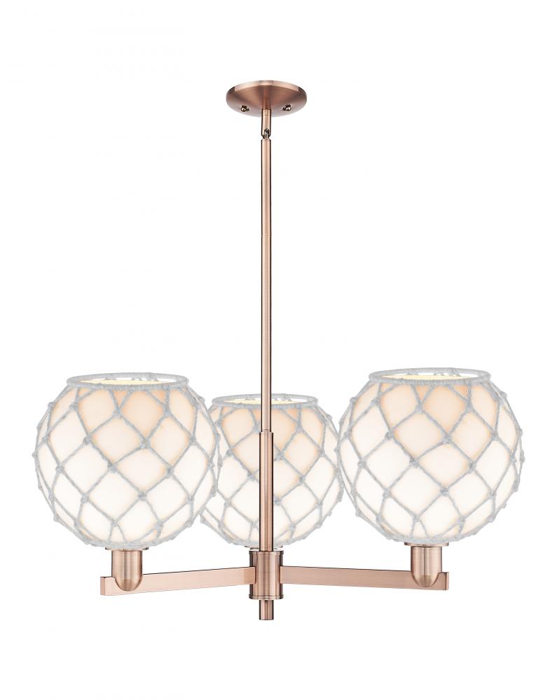 Farmhouse Rope - 3 Light - 32 inch - Antique Copper - Stem hung - Pendant