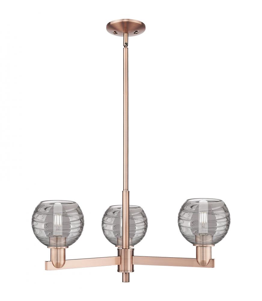 Athens Deco Swirl - 3 Light - 18 inch - Antique Copper - Pendant