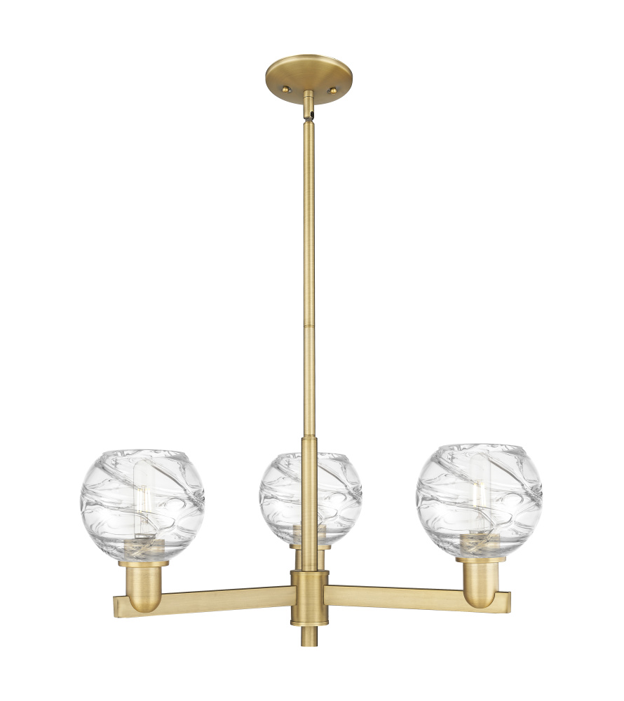 Athens Deco Swirl - 3 Light - 18 inch - Brushed Brass - Pendant