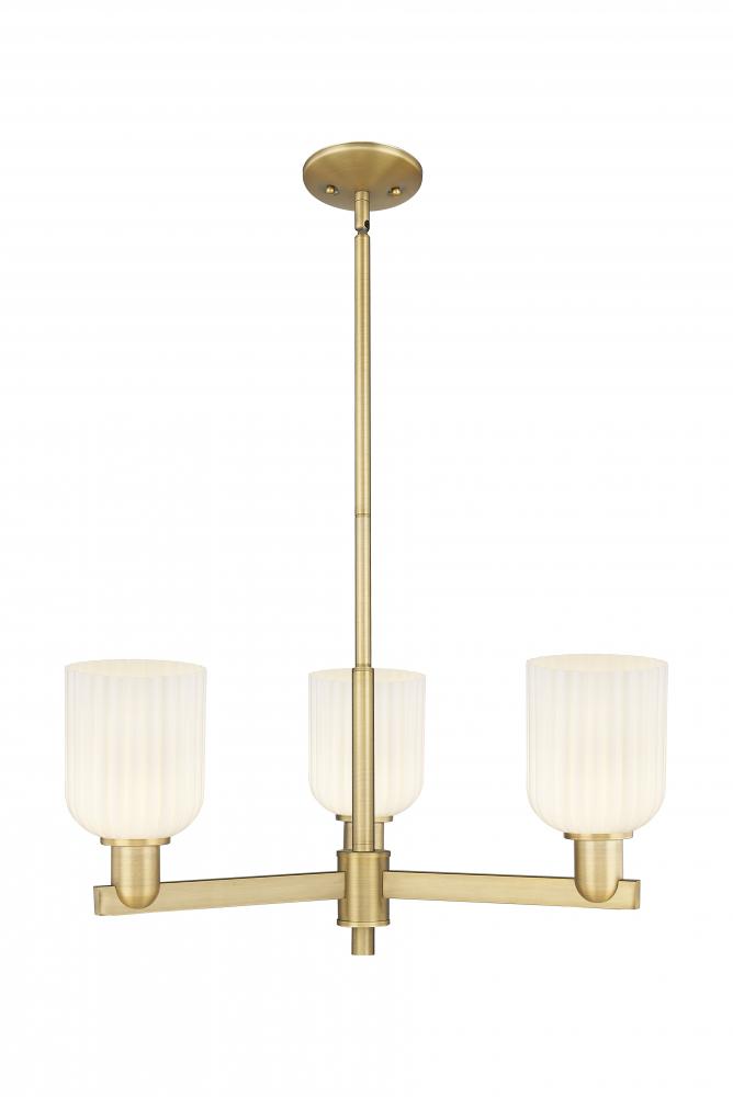 Bridal Veil - 3 Light - 18 inch - Brushed Brass - Pendant