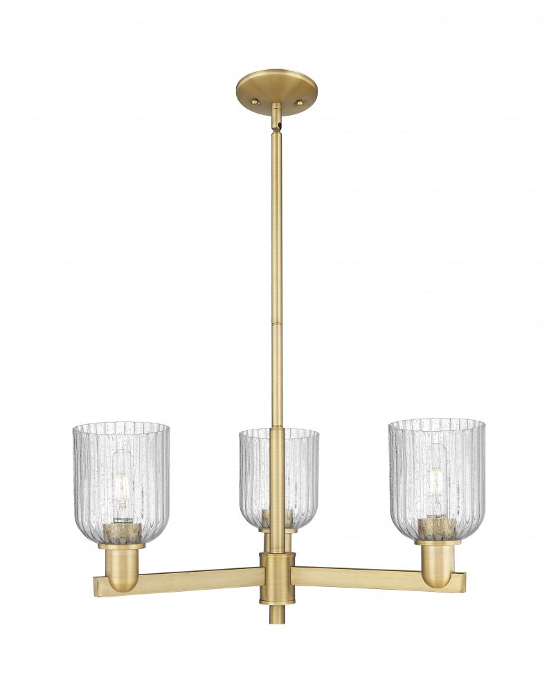 Bridal Veil - 3 Light - 18 inch - Brushed Brass - Pendant