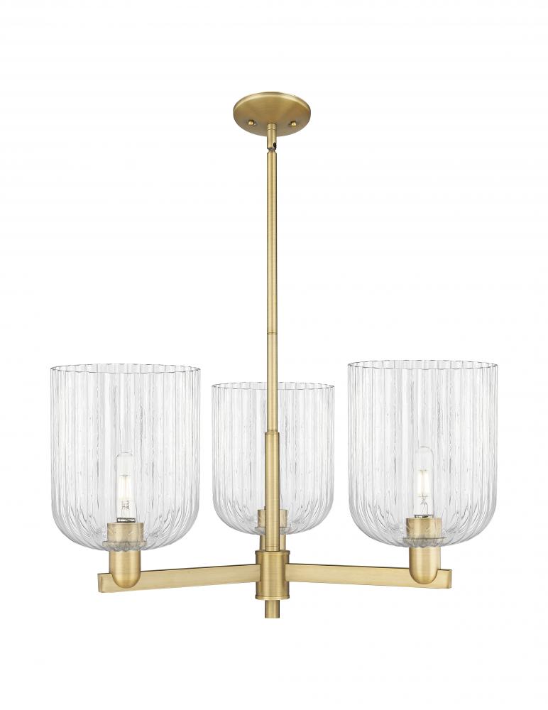 Bridal Veil - 3 Light - 30 inch - Brushed Brass - Pendant