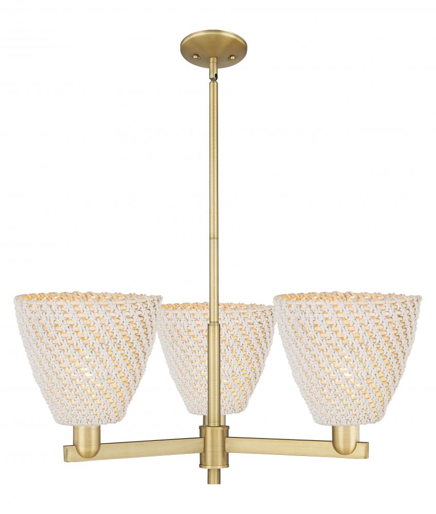Bristol Natural - 3 Light - 31 inch - Brushed Brass - Stem hung - Pendant