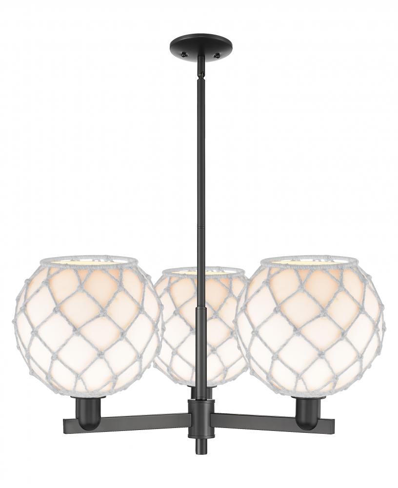 Farmhouse Rope - 3 Light - 32 inch - Matte Black - Stem hung - Pendant