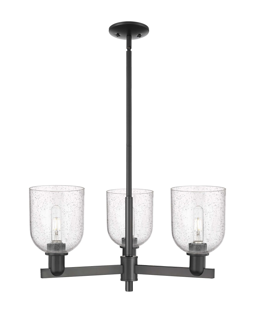 Bella - 3 Light - 27 inch - Matte Black - Stem hung - Pendant