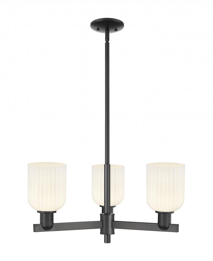 Bridal Veil - 3 Light - 18 inch - Matte Black - Pendant