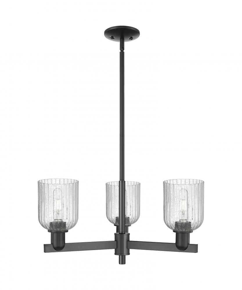 Bridal Veil - 3 Light - 18 inch - Matte Black - Pendant