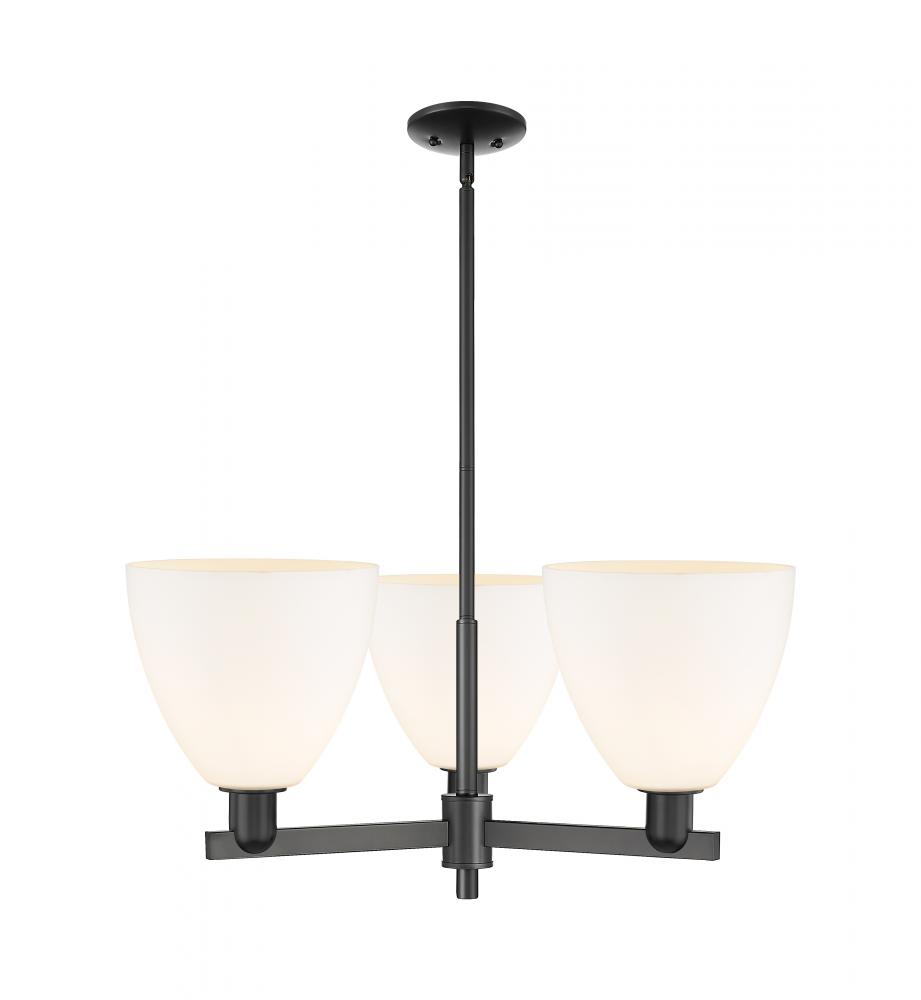 Bristol - 3 Light - 31 inch - Matte Black - Stem hung - Pendant