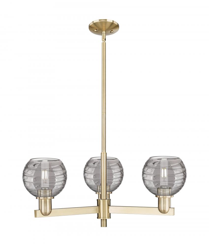 Athens Deco Swirl - 3 Light - 18 inch - Champagne Bronze - Pendant