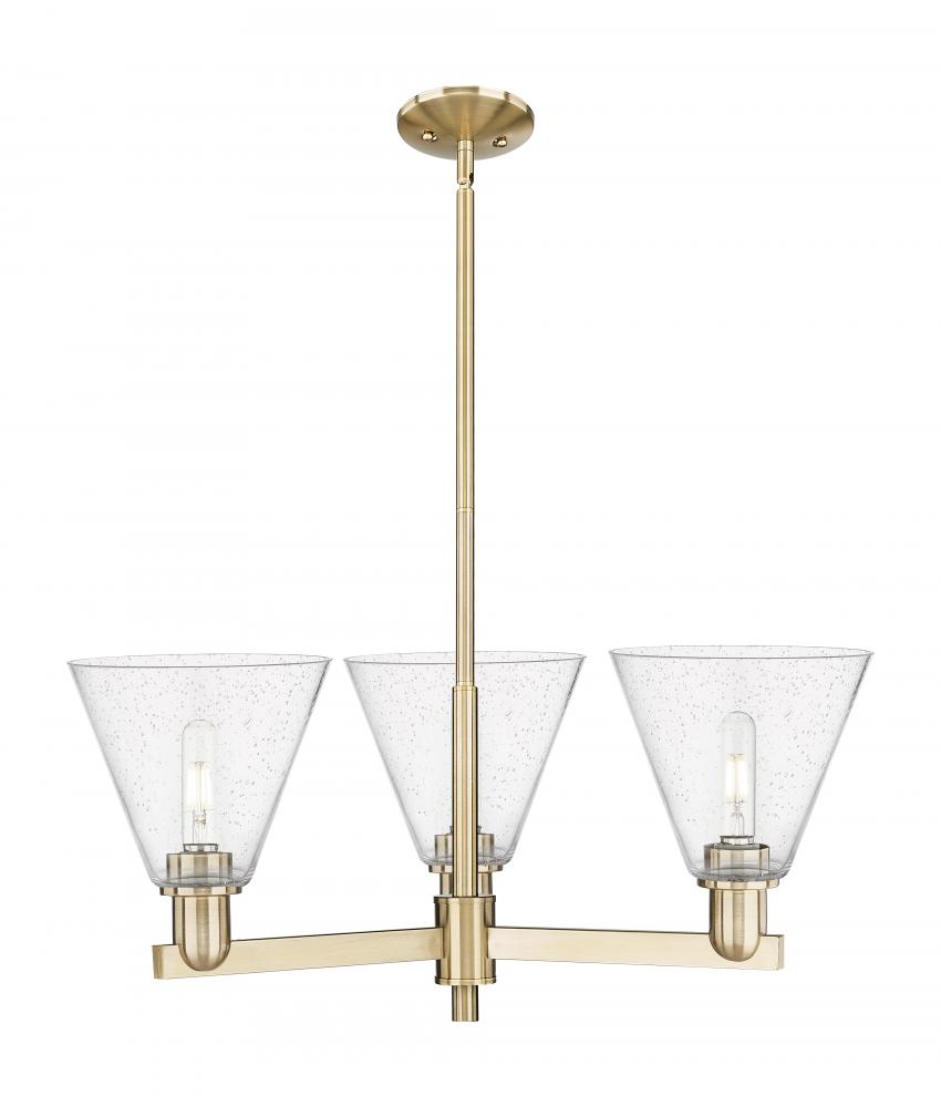 Berkshire Glass - 3 Light - 30 inch - Champagne Bronze - Stem hung - Pendant