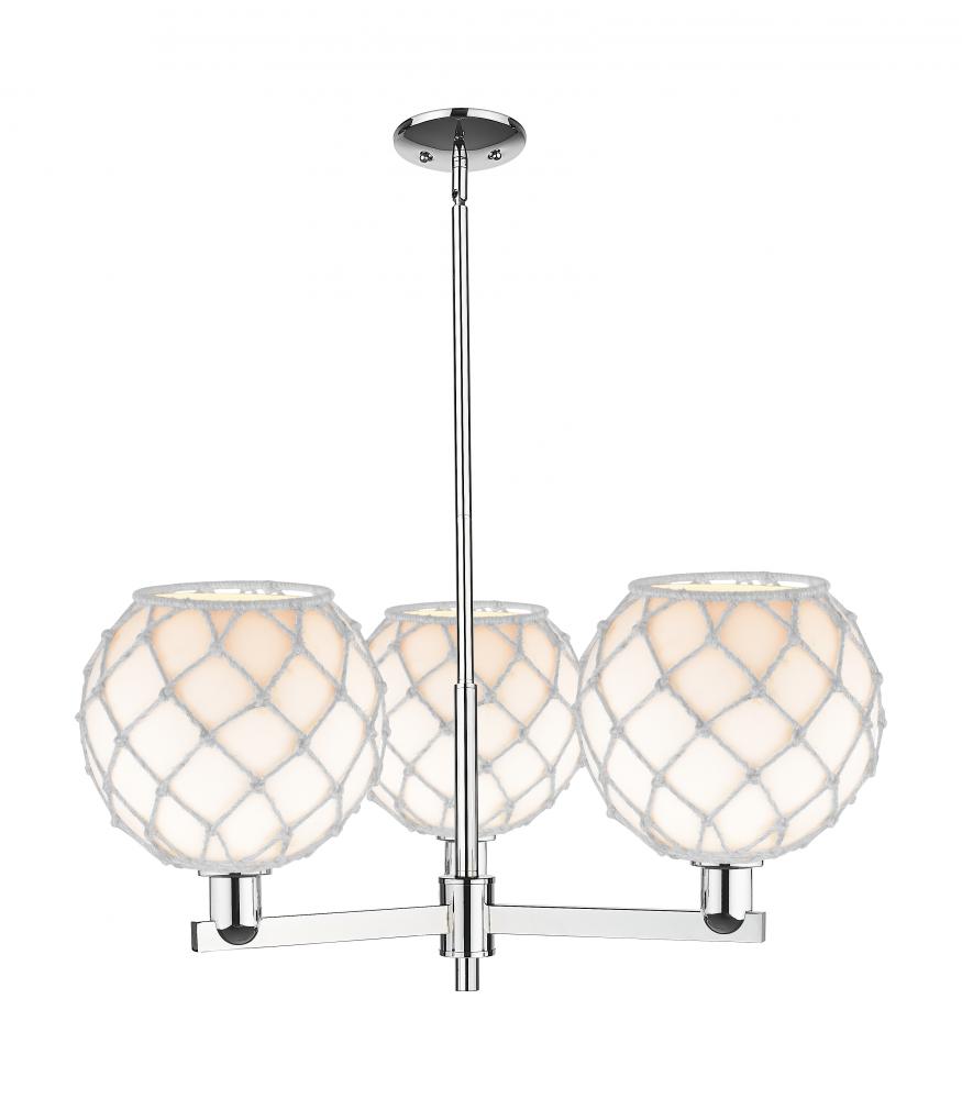 Farmhouse Rope - 3 Light - 32 inch - Polished Chrome - Stem hung - Pendant