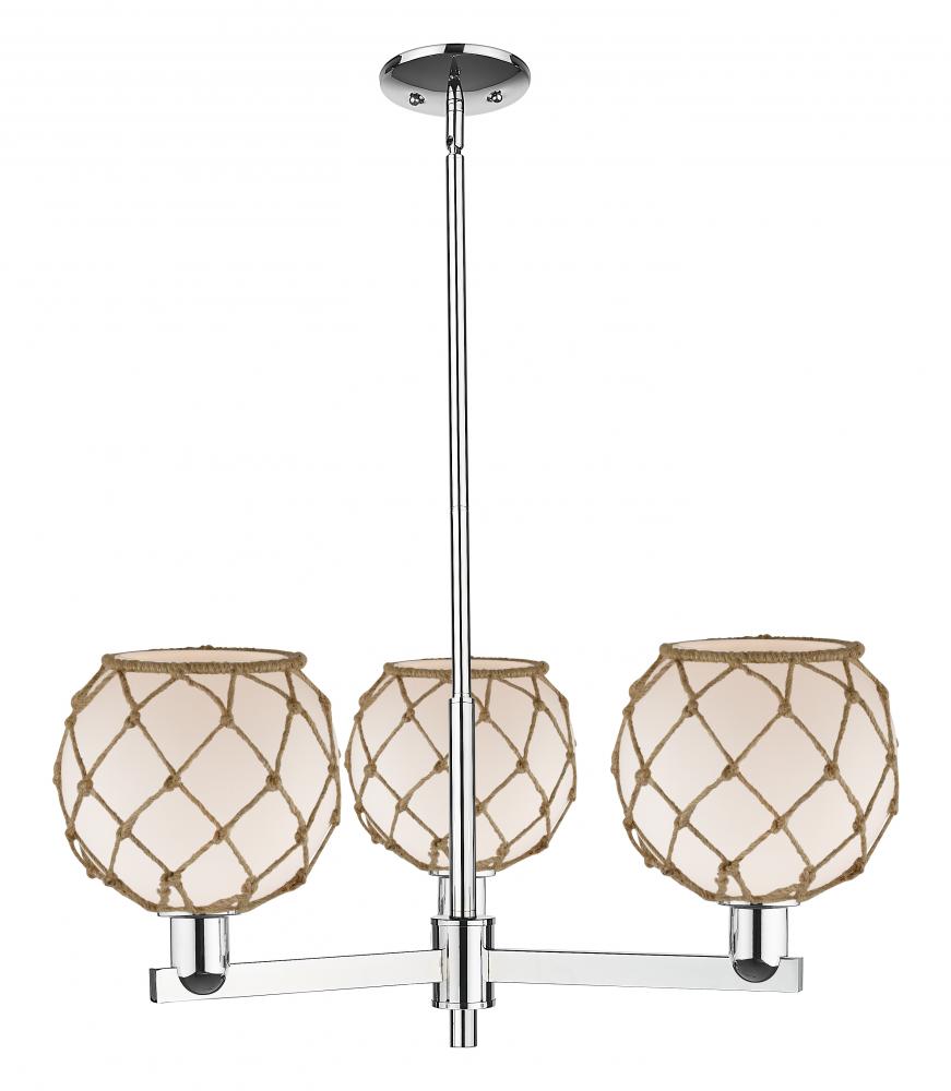 Farmhouse Rope - 3 Light - 30 inch - Polished Chrome - Stem hung - Pendant