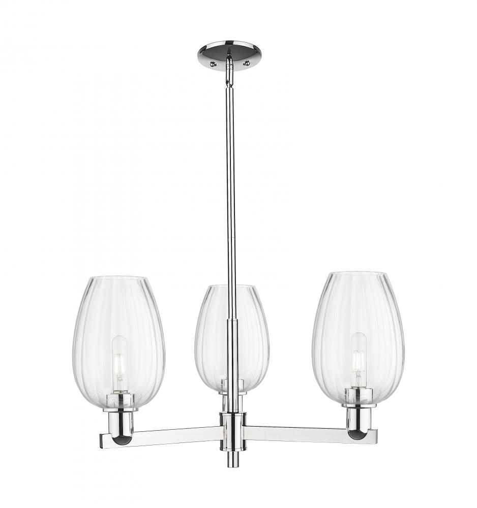 Preston Flute - 3 Light - 18 inch - Polished Chrome - Pendant