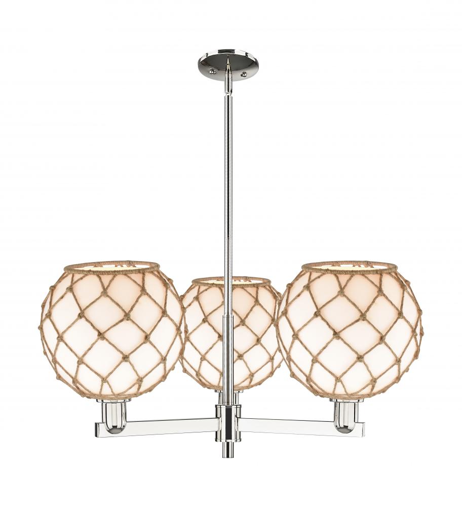 Farmhouse Rope - 3 Light - 32 inch - Polished Nickel - Stem hung - Pendant