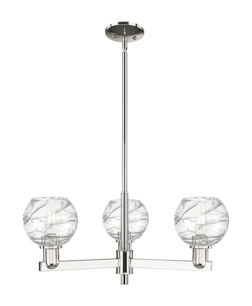Athens Deco Swirl - 3 Light - 18 inch - Polished Nickel - Pendant