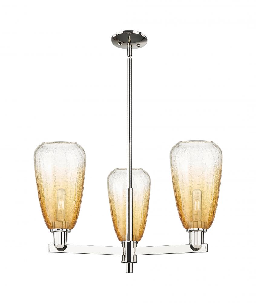 Brookhaven Almond - 3 Light - 18 inch - Polished Nickel - Pendant