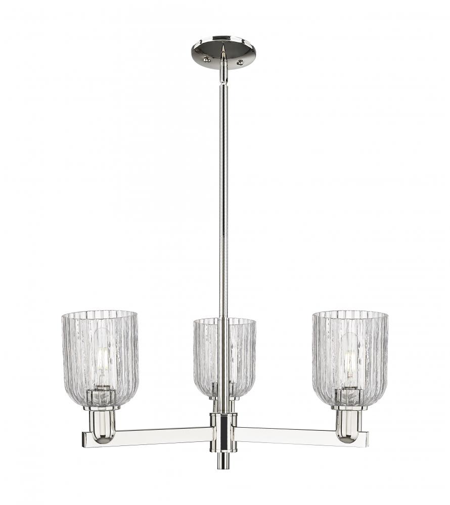 Bridal Veil - 3 Light - 18 inch - Polished Nickel - Pendant