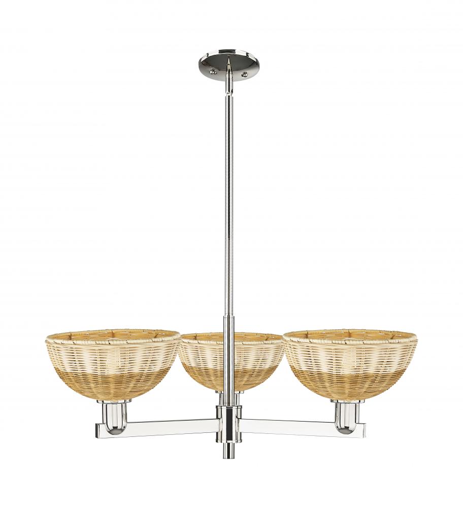 Bristol Natural II - 3 Light - 31 inch - Polished Nickel - Stem hung - Pendant