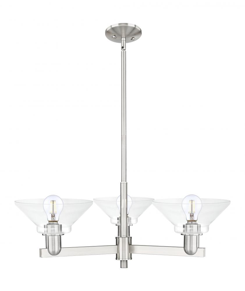 Orwell - 3 Light - 30 inch - Satin Nickel - Stem hung - Pendant