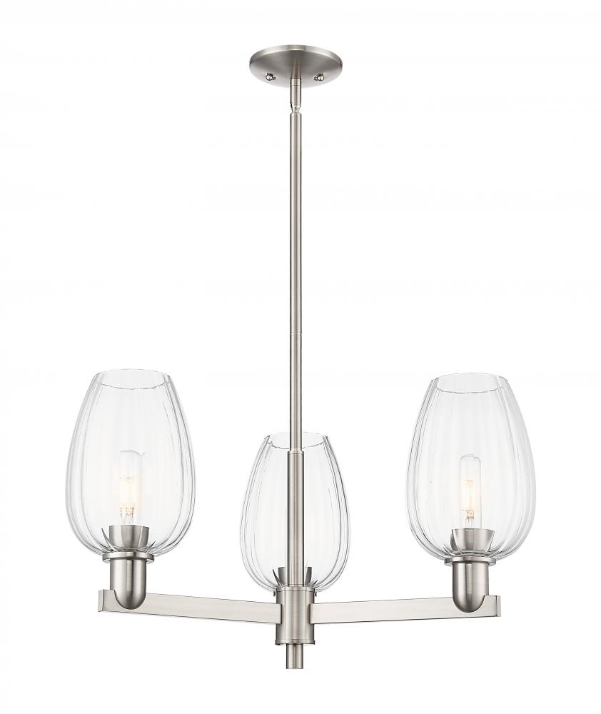 Preston Flute - 3 Light - 18 inch - Satin Nickel - Pendant