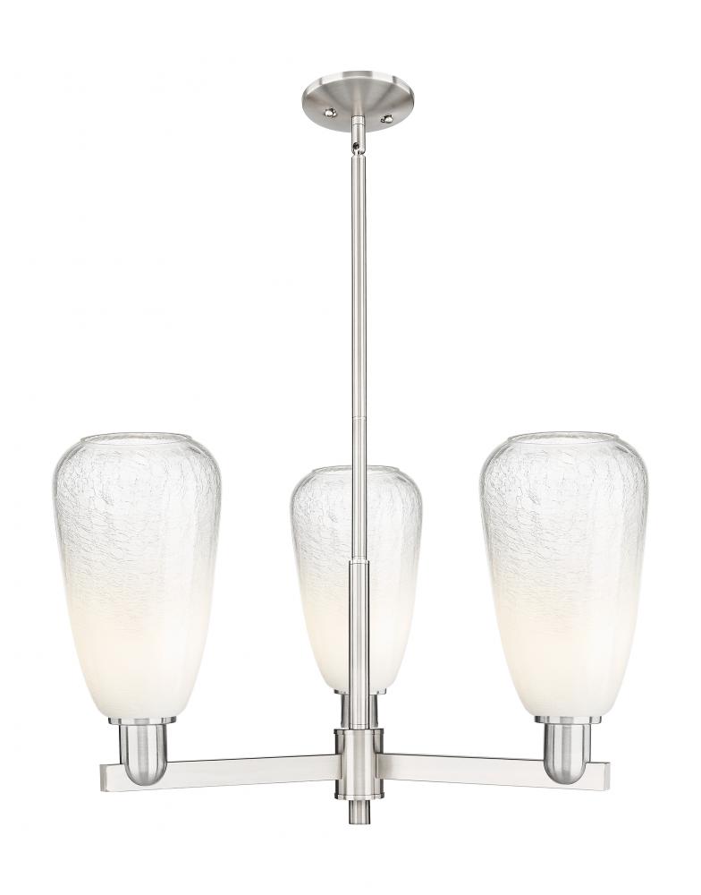 Brookhaven Almond - 3 Light - 18 inch - Satin Nickel - Pendant