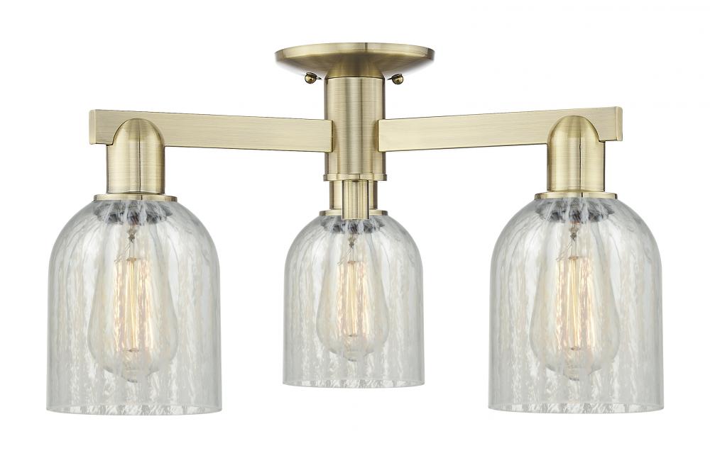 Caledonia - 3 Light - 23 inch - Antique Brass - Semi-Flush Mount