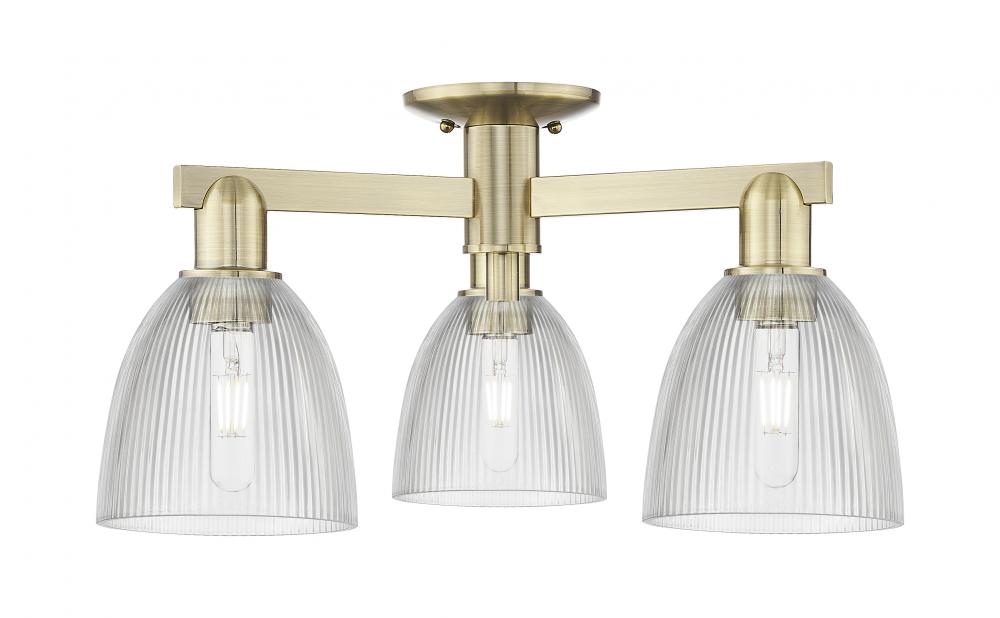 Castile - 3 Light - 24 inch - Antique Brass - Semi-Flush Mount