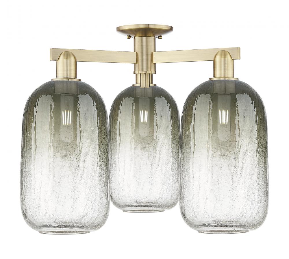 Brookhaven Cloche - 3 Light - 6 inch - Antique Brass - Semi-Flush Mount