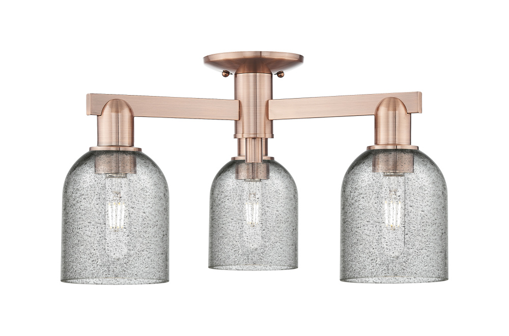 Caledonia - 3 Light - 23 inch - Antique Copper - Semi-Flush Mount