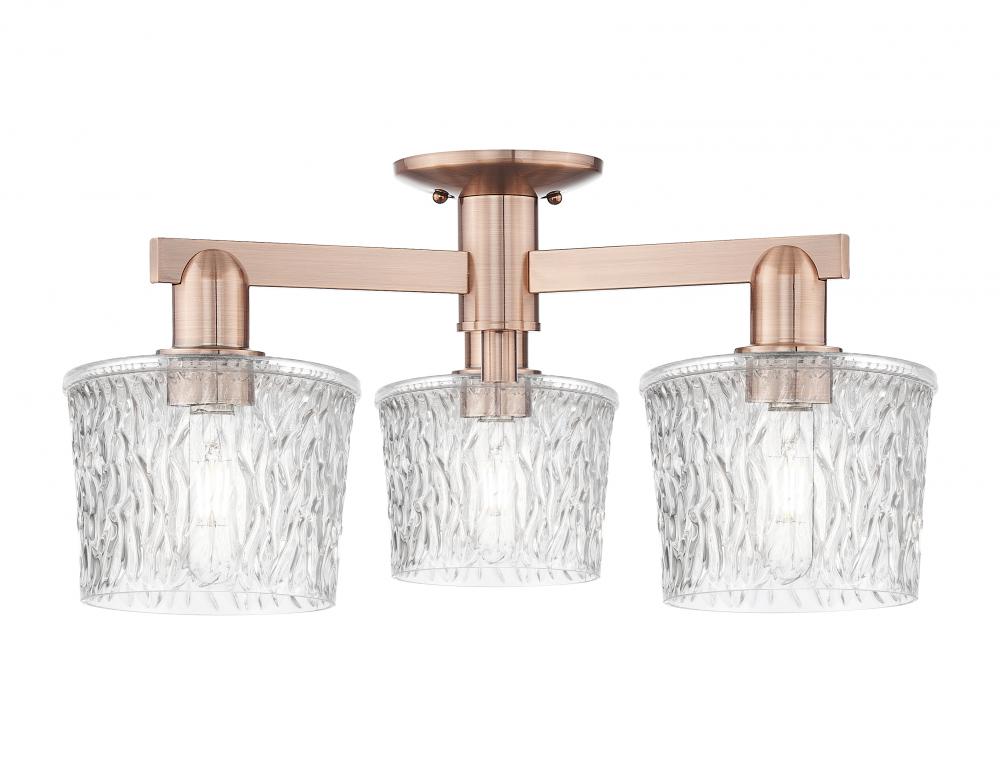 Niagara - 3 Light - 24 inch - Antique Copper - Semi-Flush Mount