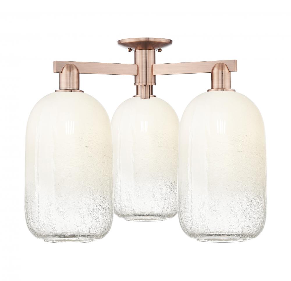 Brookhaven Cloche - 3 Light - 6 inch - Antique Copper - Semi-Flush Mount