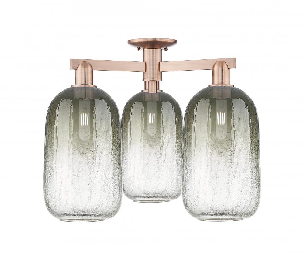 Brookhaven Cloche - 3 Light - 6 inch - Antique Copper - Semi-Flush Mount